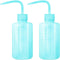 2pcs 150ml 5Oz Wash Bottle Blue Narrow Mouth Squeeze Bottle Medical Lab Plastic Safety Squeeze Bottle No Spill Bend Mouth Watering Cans...
