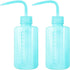 2pcs 150ml 5Oz Wash Bottle Blue Narrow Mouth Squeeze Bottle Medical Lab Plastic Safety Squeeze Bottle No Spill Bend Mouth Watering Cans...
