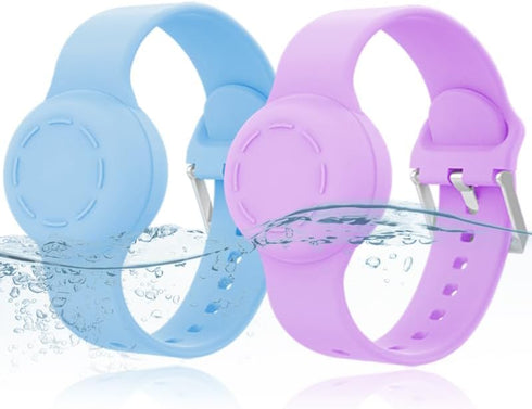 2 Pack Kids Waterproof AirTag Bracelet, Silicone Case Compatible with Apple AirTag Holder, Hidden Wristband Case for Air Tag GPS Tracker Band for ...