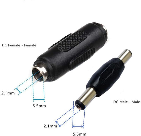 10PCS DC Power Connector Adapter 5.5x2.1mm, Male to Male Coupler Plug,Female to Female Jack Socket for CCTV Security Camera Led Strip...