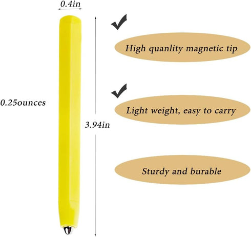 Replacement Stylus Magnetic Drawing Pen Magnet Replacement Pens for Magnetic Drawing Board Pen Replacement Magnapad A to Z and Numbers 0-9 (Yellow...
