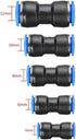 Straight Push Connectors, 4/6/8/10/12 mm Quick Release Plastic Push to Connect Fittings Kit, 50 Pcs Air Line Fittings for 5/32 1/4 5/16 3/8 1/2 Tu...