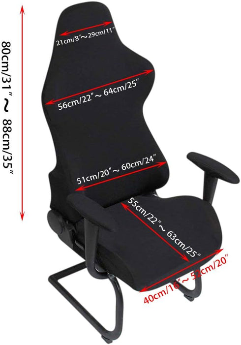 BTSKY Ergonomic Office Computer Game Chair Slipcovers Stretchy Polyester Covers for Reclining Racing Gaming Gaming Chair Black (No Chair)...
