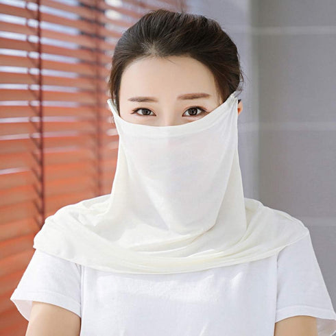 PRETYZOOM Cotton Scarf 4Pcs Sun Protection Masks Silk Neck Scarf Masks Seamless Face Mask Bandanas for, Outdoors, Festivals, Sports (Random Color)...