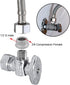 Joywayus 2PCS 1/2 G Male to 3/8 Compression Female Thread Bushing Pipe Fitting, Nickel Plated Brass Reducer Faucet Connector Water Hose Adapter, S...