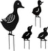 Duck Garden Statue Mallard Duck Statue Metal Lawn Ornaments Hollow Garden Decorations (Black)...