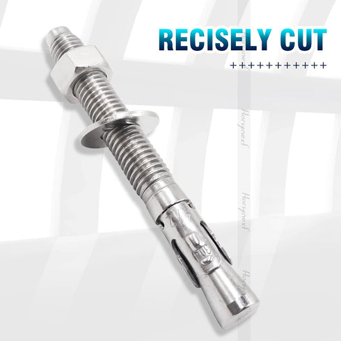 1/2"x 4-1/2" inch Stainless Steel Standard Strong Wedge Anchor, Fasteners for Concrete (4 pcs)...