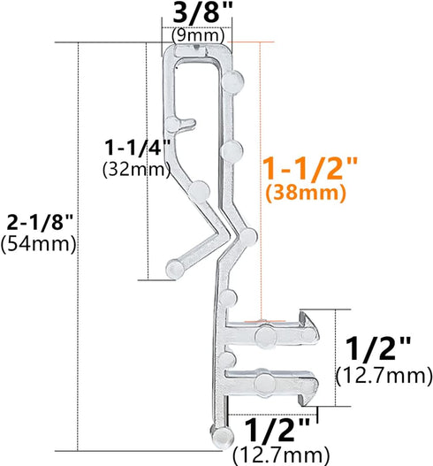 10 pcs 2-1/8 inch Hidden Channel Valance Clips for Horizontal Wood Blinds Mini Blinds Retainer Holder for The Valance with a Groove in The Back...