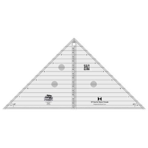 Creative Grids 90 Degree Quarter-Square Triangle Quilt Ruler – CGRT90 – Made in USA, 8-1/2in x 17in, Non-Slip Grip Acrylic Quilting, Sewing, Craft...