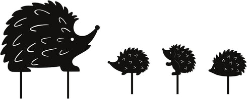 Hedgehhog Decorative Garden Stakes Metal Garden Statues Small Cute Silhouette Stake for Yard Outdoor Garden Lawn Decoration, Set of 4...