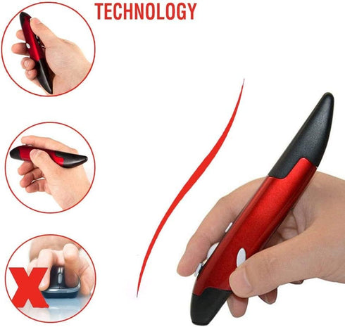 lychee Wireless Optical Pocket Pen Mouse, 2.4GHZ USB Wireless Optical Pen Mouse 800/1200/1600 DPI Adjustable Handwriting Mini Mice for PC Laptop N...