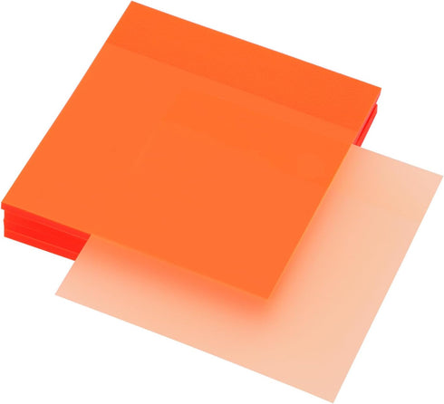 4 Pack Transparent Sticky Notes 7.6x7.6CM Self-Stick Book Tabs 200 Sheets Waterproof PET Markers Sticky Notes Pad (Orange)...