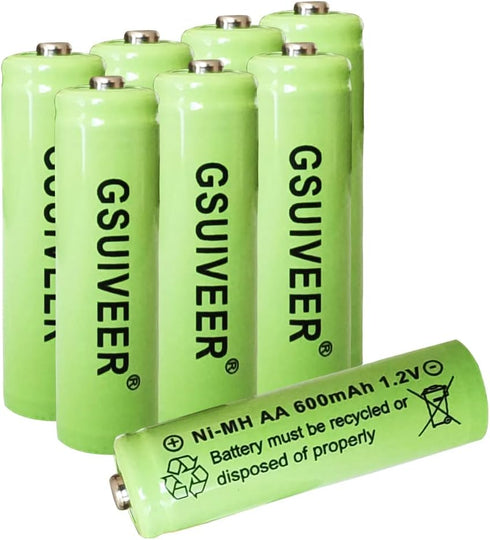 1.2V Ni-Mh AA 600mAh Rechargeable Batteries for Outdoor Solar Garden Lights (8 Pack)...