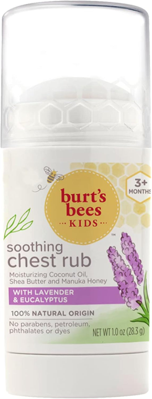 Burt's Bees Kids Chest Rub Stick, Coconut Oil, Shea Butter and Manuka Honey Lavender & Eucalyptus, White, 1 Ounce...