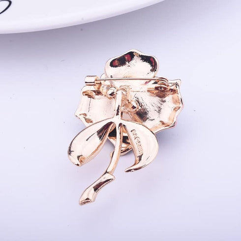 Rose Gold Flower Brooch Black White Rose Petals Brooches & Pins for Women...