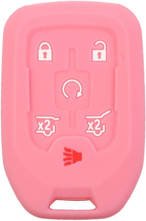 2pcs 6 Buttons Smart Key Fob Cover Case Remote Protector Skin Keyless Jacket Holder Compatible with Chevrolet Suburban Tahoe 2015 2016 2017 2018 2...