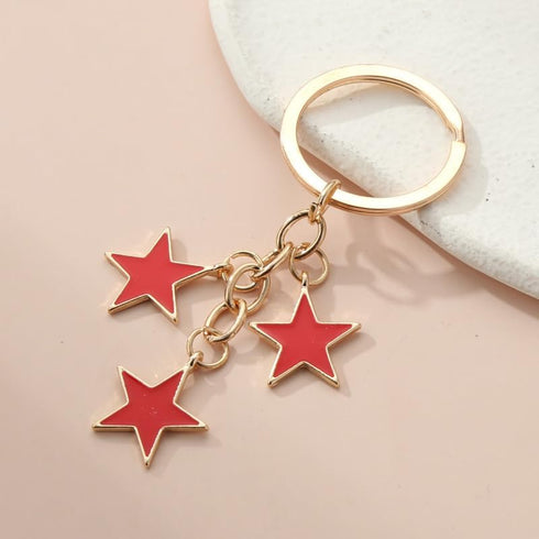 Meefisher Women's Stars Bag Charms Cute Enameled Keychain Keyring for Purse Accessories Kawaii Aesthetic Gifts,Red...
