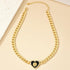 Heart Necklaces for Women Silver Heart Choker Gold Heart Necklace Cuban Link Chain Gold Chunky Necklace CZ Heart Pendant Punk Statement Necklace F...