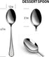 WYT Teaspoons Set of 8, Stainless Steel Silverware Dessert Spoon, Coffee Spoon, Mirrored Finish, Dishwasher Safe, 6.7 Inches...