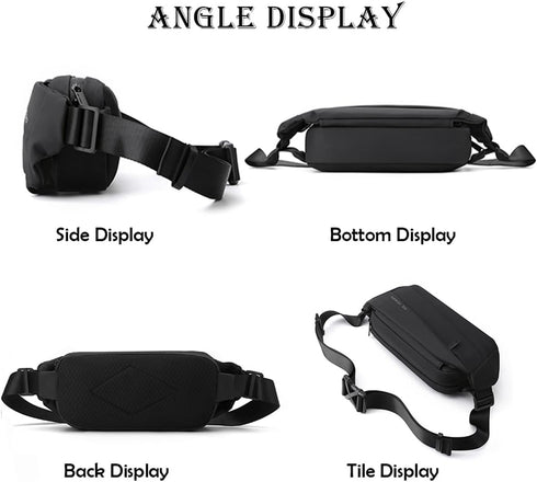 Fanny Pack for Men Crossbody Waist Bag Casual Chest Pack Hip Bags Belt Bag for Travel Walking Running Hiking Cycling Easy Carry Any Phone Wallet...