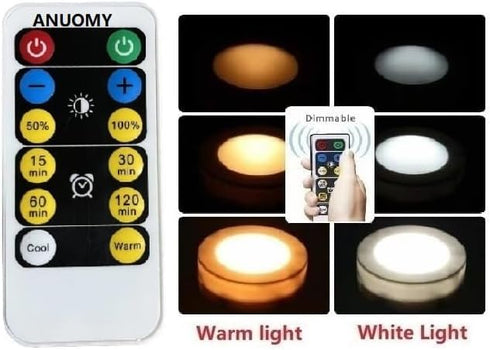 1 Pack Battery Operated Light Bulbs for Lamps with Remote,Replacement AA Bulb,Battery Powered LED Puck Lights With E26 Screw Non Electricity Wall ...