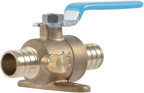 SharkBite 3/4 Inch Crimp Ball Valve with Mounting Tabs and Drain, Brass Plumbing Fitting, PEX Pipe, PE-RT, UC24616Z...