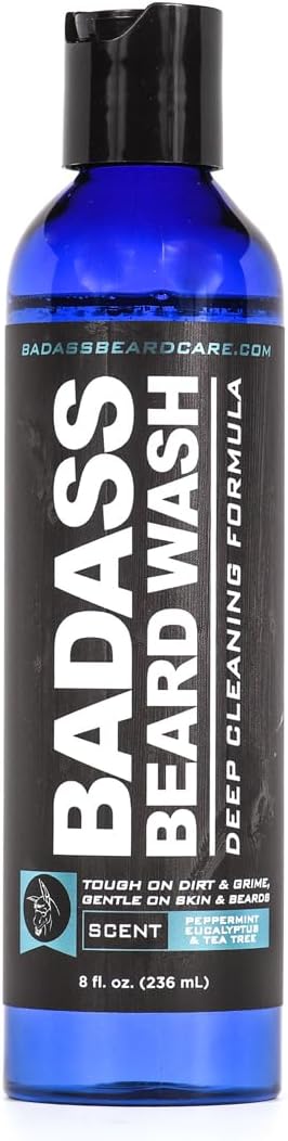 Badass Beard Care Beard Wash for Men - Makes Your Beard Smell Fresh and Clean, Keeps Beard Hair Light, and Skin Hydrated and Refreshed, 8oz...