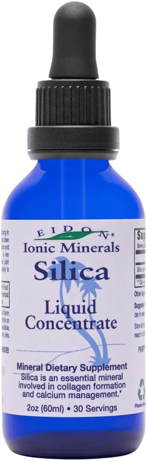 Eidon Ionic Minerals Liquid Silica Mineral Concentrate - Silica Supplement for Hair, Skin and Nails, Supports Collagen Production, Joint and Bone ...