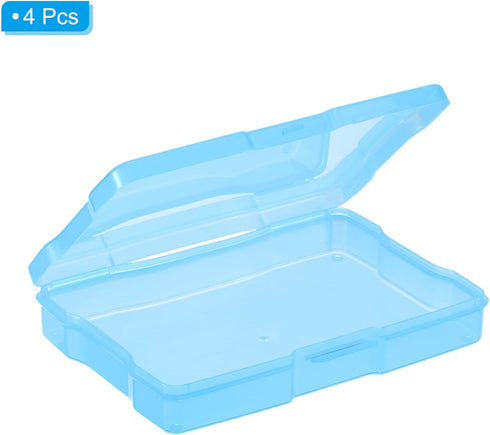 PATIKIL 4x6 Photo Storage Box, 4 Pack Photo Boxes Storage Photo Organizer Cases Storage Container Picture Boxes Plastic for 4x6 Pictures Sticker S...