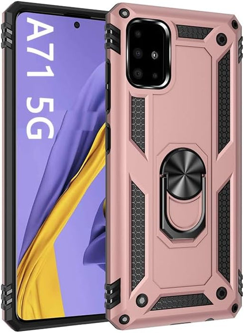 Korecase Galaxy A71 Case Heavy Duty Rugged Dual Layers Full Body Shockproof with Ring Kickstand Rose Gold...