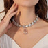 Rhinestone Choker Necklace Large Crystal Pendant Necklaces Silver Diamond Neck Chain Party Prom Pageants Fashion Chokers Jewelry for Women...