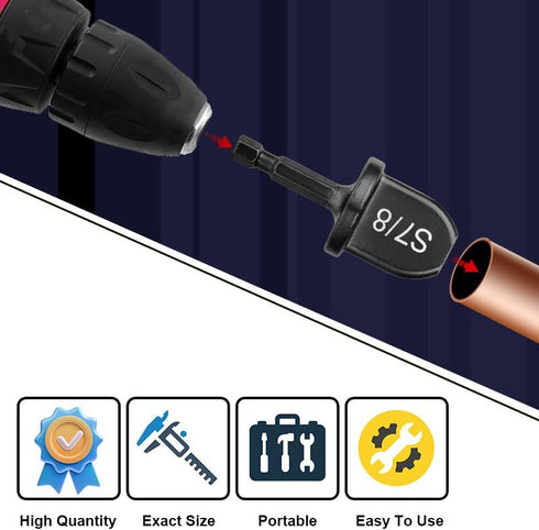 HVAC Repairing Kit?Air Conditioner Copper Tube Expander Swaging Tool ?1/4'' Hex Shank Manual Copper Pipe Swage Tool?Expander Boring Drill Bit 1/4'...