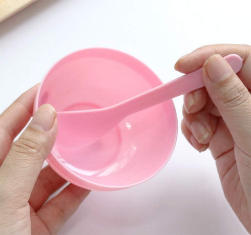AKOAK Facial Mask Mixing Bowl + Spoon, Reusable Color mixing Bowl, Suitable for Facial Mask, Mud Mask and Other Skin Care Products (3.4 inch, 10 P...
