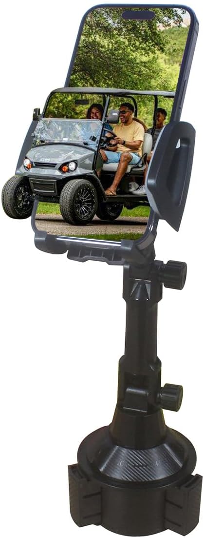 Golf Cart Phone Holder, Golf Cart Accessories Universal Cup Holder Phone Mount for All 4.7-6.8" Cell Phones, Fit EZGO Club Car Yamaha...