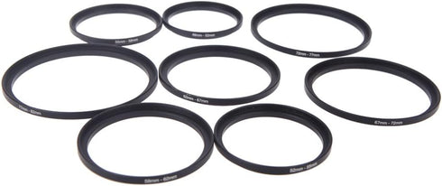 Filter Ring Adapter, Andoer 18pcs Camera Lens Filter Metal Adapter Ring Kit (9pcs Step Up Set & 9pcs Step Down Ring Set) (8pcs)...