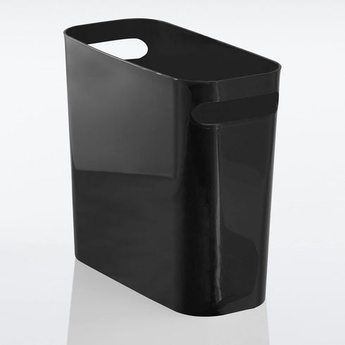 mDesign Plastic Small Trash Can, 1.5 Gallon/5.7-Liter Wastebasket, Narrow Garbage Bin with Handles for Bathroom, Laundry, Home Office - Holds Wast...