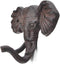 Antiqued Reproduction Cast Iron Elephant Head Single Hook Hanger Animal Shaped Coat Hat Hooks Heavy Duty Iron Art Decorative 1 pc...