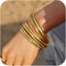 3 pcs Chunky Gold Bracelet Bangle Adjustable Wide Wristband Bracelets Set 18K Gold Plated Stretch Bangles for Women Men Trendy...