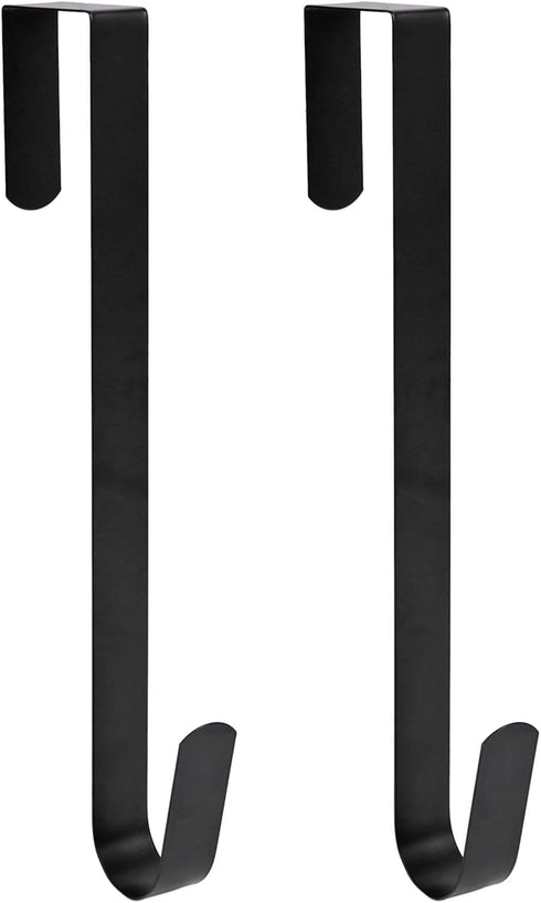 Sattiyrch 15" Wreath Hanger for Front Door,Sturdy Steel Wreath Door Hanger,Over The Door Hanger Hook (Black,2)...