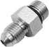 (4-PACK) 6400-04-05-O Hydraulic Hose Adapter Fitting 1/4" Male JIC 37° Flare (7/16"-20UNF) × 5/16" Male O-Ring Boss (1/2"-20UNF) SAE Straight Pipe...