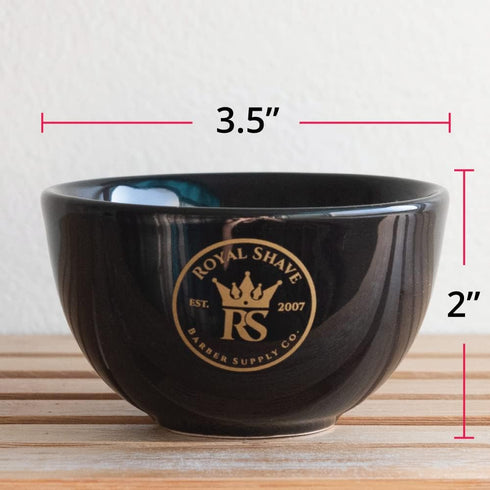 Ceramic Textured Shaving Bowl – Shave Soap & Shaving Cream Dish, Textured for Rich Lather (Black)...