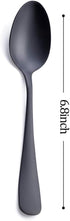 Matte Black Dessert Spoon, GoGeiLi Stainless Steel Satin Finish 6.8-inch Teaspoon Coffee Spoon Set, Service for 6, Dishwasher Safe...