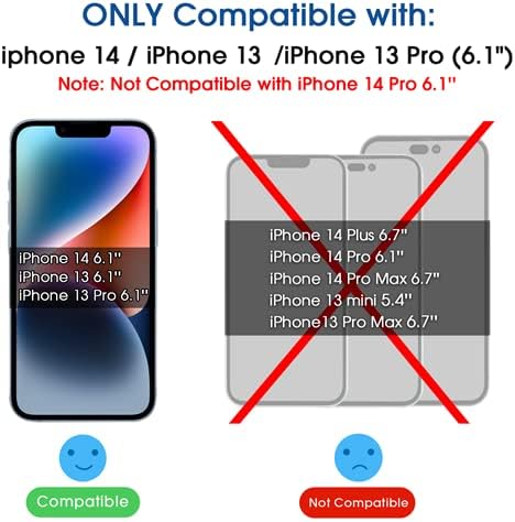 amFilm Glass Screen Protector Compatible with iPhone 13 pro 6.1 inch, iPhone 13 6.1 inch, iPhone 14 6.1 inch, with Easy Installation Tray - Case F...