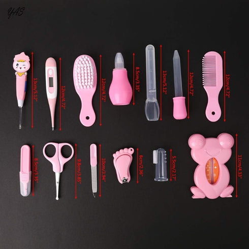 ZELINYE Baby Grooming kit Set Infant Baby Grooming Tools Newborn Manicure Set Baby Healthcare Nail Clippers Hairbrush Tool Set(13PCS) (red)...