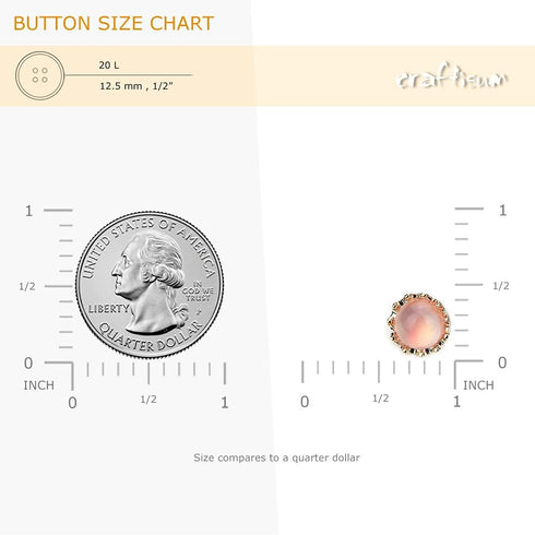 Translucent Glass Sewing Half Eggshell Base Shank Buttons 20 Pcs - 12.5mm, 1/2"...