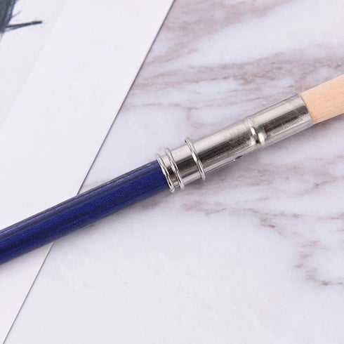 1Pc Light Brown Wooden Pencil Extender,Adjustable Art Pencil Lengthener,Pencil Extender Holder with Aluminum Handle for Colored Pencils Crayon Pen...