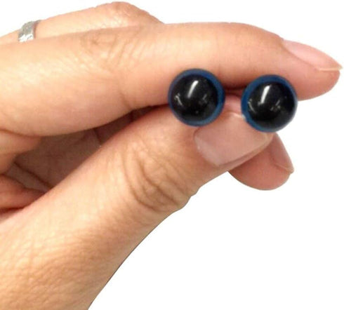 50 Pcs Blue Plastic Safety Eyes Round Craft Doll Eyes with Washers Crafting Buttons Accessories for Doll Bear Plush Animal and DIY Craft Making (1...