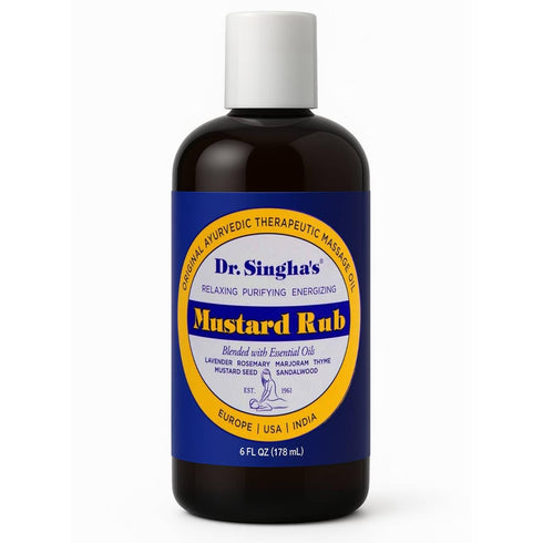Dr. Singha's Mustard Rub, Original Ayurvedic Relaxing, Purifying, and Energizing Massage Oil - Made in USA, 6 oz...