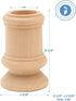 Wooden Candle Cups Classic-Style, 2-1/2 inch with 7/8 inch Taper Candle Hole, Set of 4 Ufinished Candlesticks, by Woodpeckers...