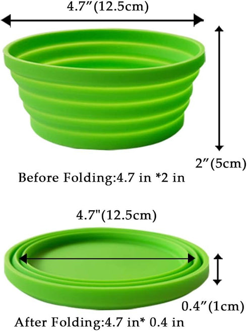 Silicone Expandable Collapsible Bowl for Travel Camping Hiking (Green(S))...